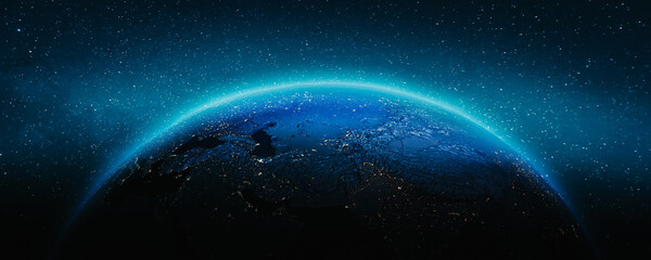 Planet Earth - Asia night map