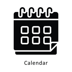 Calendar vector Glyph Design icon. Volunteering Symbol on White background EPS 10 File