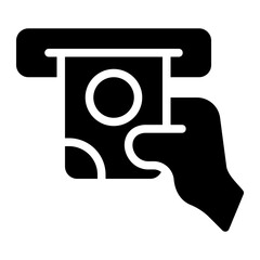 cash withdrawal glyph icon