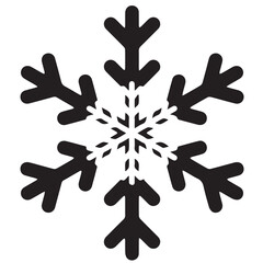 Snowflakes black and white shapes lines winter season decoration illustration