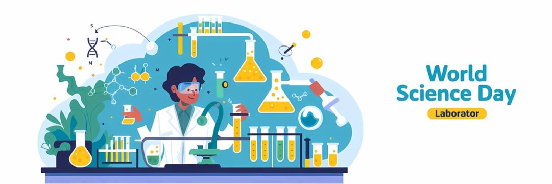 Creative World Science Day Illustration for Educational Posters and Media