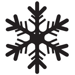 Snowflakes black and white shapes lines winter season decoration illustration