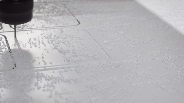 CNC machine cutting of plastic