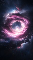 Obraz premium cosmic violet blue sky with nebulae. cinematic lighting