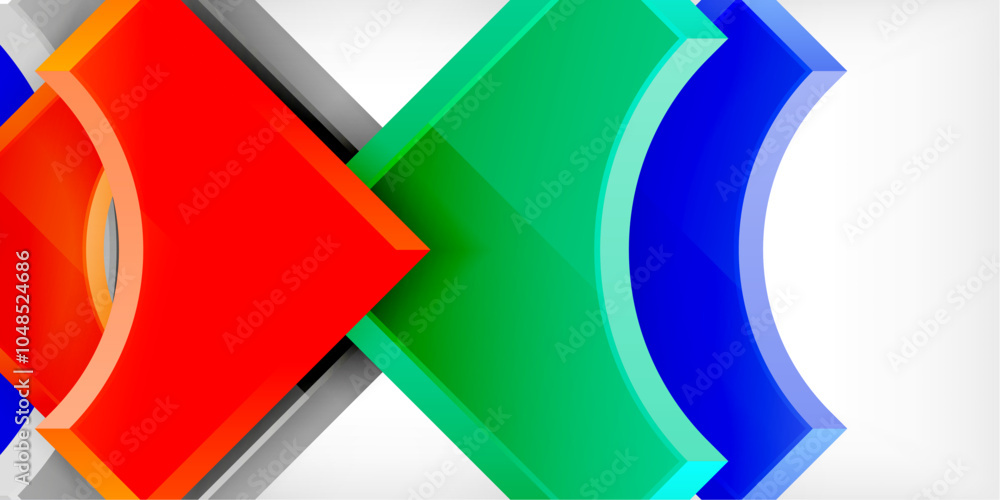 Poster Geometric design abstract background - circles and triangles