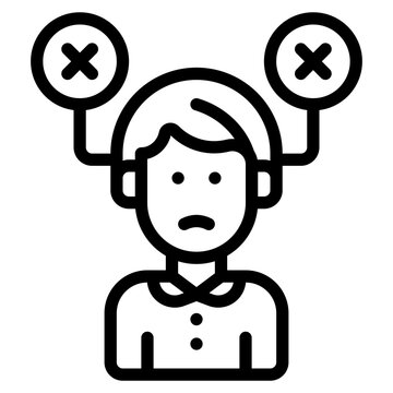 recommend clip art: denial outline icon and illustration