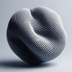 Depict a fluid, soft mesh object that curves and twists like an organic form.