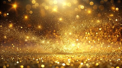 translucent background with golden glittering particles tilted angle