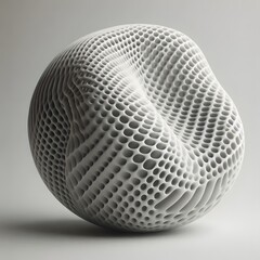 Depict a fluid, soft mesh object that curves and twists like an organic form.