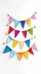 Obraz premium Colorful Bunting Flags Decorated with Patterns for Celebrations