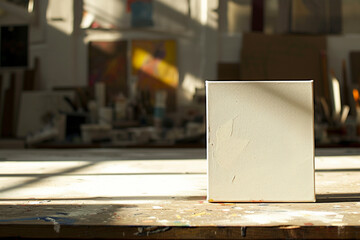 Mocup white empty canvas, on which you can place your image or picture, to present it into the world.