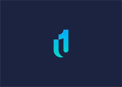 letter u1 logo icon design vector design template inspiration