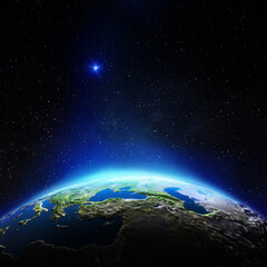 Planet Earth map from space