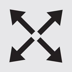 Maximize and expand, direction arrows from full screen icon vector. Flat style Arrow means from expansion and open icon vector illustration.