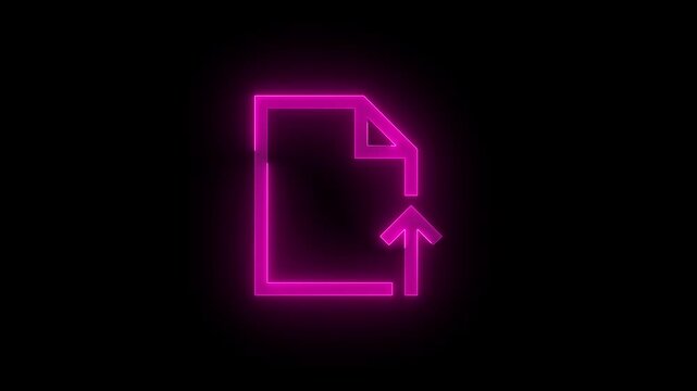 Align open file stroke icon glowing neon pink color animation - Powered by Adobe