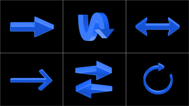 3D Blue Arrow Icons