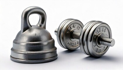 Obraz premium Pair of gym dumbbell isolated on white background 