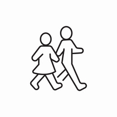 couple walking icon sign vector