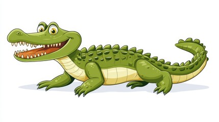 Fototapeta premium Cartoon Alligator Character with Big Smile