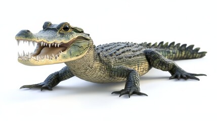 Fototapeta premium Realistic Plastic Alligator Toy with Detailed Features