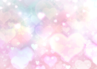 ハートが可愛い抽象的で幻想的なきらきらグラデーション背景壁紙イラストテクスチャ【ピンク、紫】
