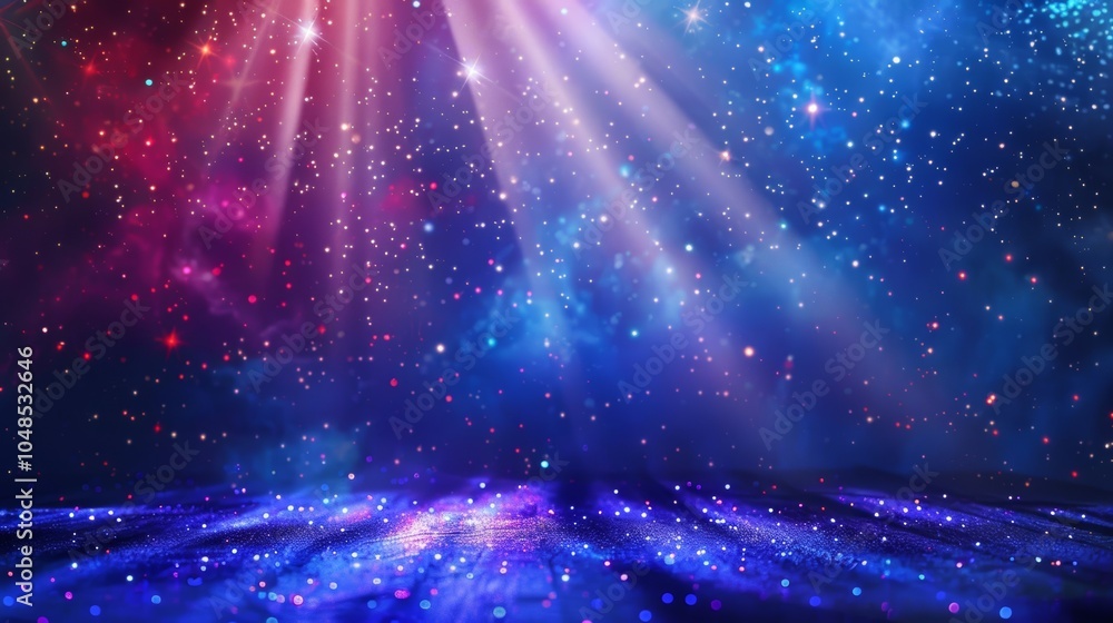 Aufkleber the dramatic stage backdrop featuring a sunset or starry sky adding to the atmosphere and setting fo