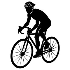 a cyclist silhouette vector on a white background