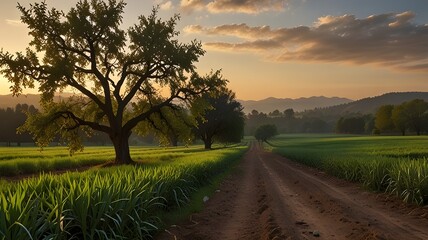 Fruitful Serenity: A Bountiful Landscape
