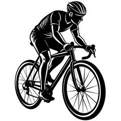 a cyclist silhouette vector on a white background