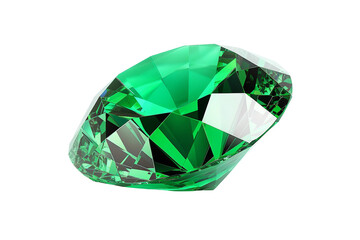 Fototapeta premium Sparkling green emerald gemstone isolated on transparent background