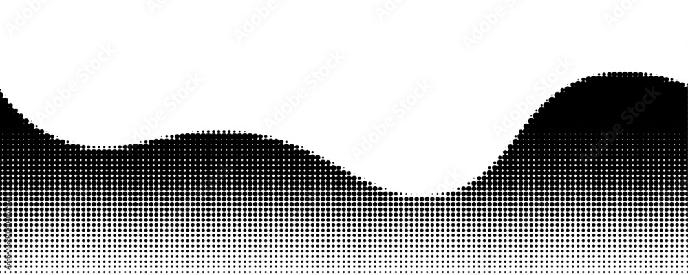 Aufkleber halftone gradient dotted wave background. vector illustration