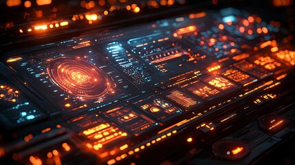 A futuristic energy grid powered entirely by renewable sources, displayed through dynamic data visualizations on a holographic interface.