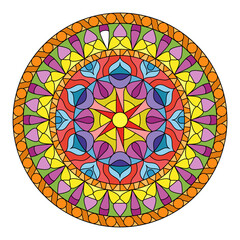 The mandala. Colored decorative pattern. Colorful composition of the circle. A design element for a creative idea