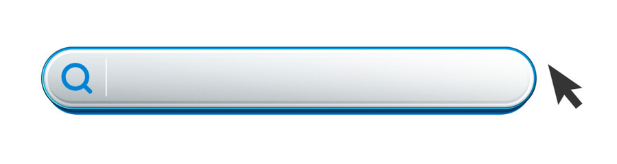 Fototapeta premium Isolated search bar with black cursor arrow