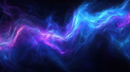 Abstract Blue and Purple Glowing Energy Lines - Futuristic Background