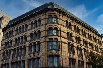 Arched Window Building with Ornate Stonework
