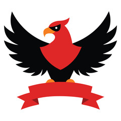 Powerful Eagle Emblem with Banner for Logo Designs