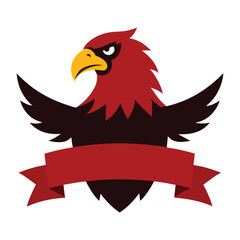 Powerful Eagle Emblem with Banner for Logo Designs
