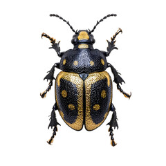 A beetle isolate on white background, highlighting its unique structure and vibrant colors. cutout png