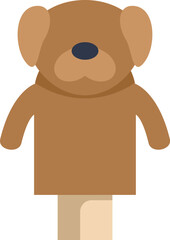 Simple vector illustration of a puppet show prop featuring a brown dog