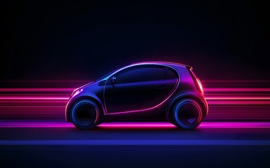 car on black background