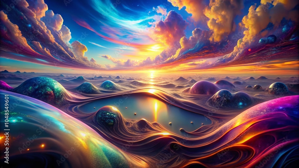 Poster abstract holographic gradient design background for surreal photography and creative projects