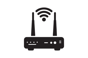 Creative Network Router Icon Vector Art & Illustration