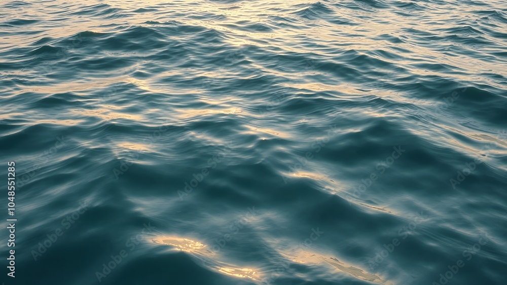 Poster Close-up of gentle waves rippling on the surface of the ocean.