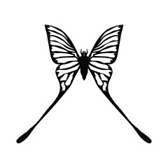 Obraz premium Black butterfly vector design