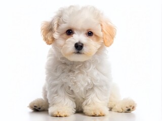 Adorable Bichon Frise Puppy Isolated on White Background for Pet Lovers and Dog Enthusiasts