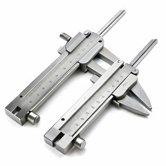 A pair of metal calipers for measuring thickness and diameter with precision