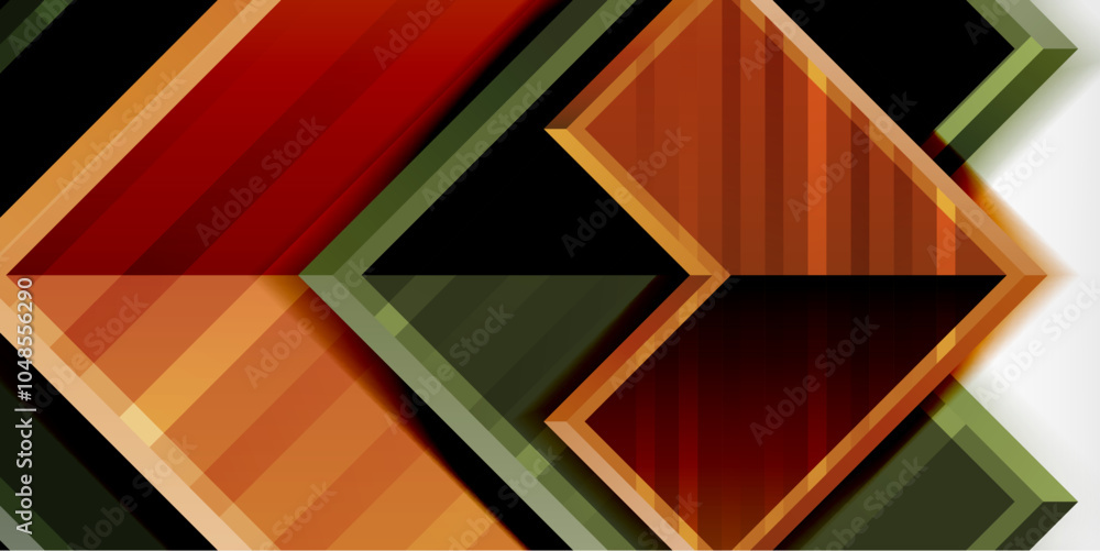 Aufkleber Arrow symbols created with 3d effects and line texture geometric abstract background