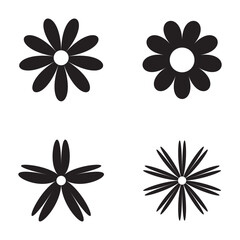 Flower icon. black flower icon. simple flower icon collection. vector illustration.