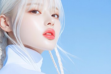 Cool portrait of a young Asian woman in sportswear